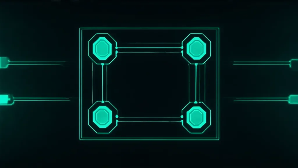 A glowing agent loop on a dark terminal: model, tools, memory and middleware wired into one create_agent node